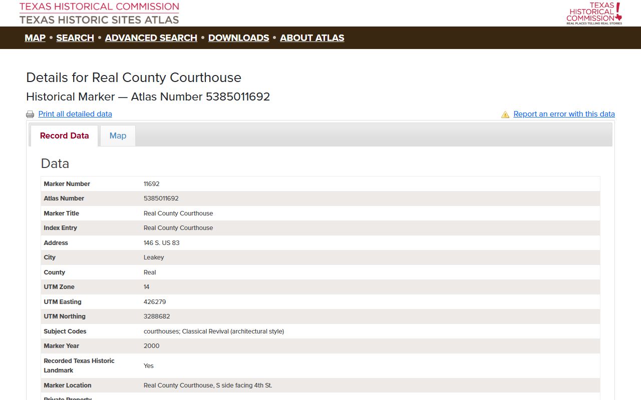 Real County courthouse record near Real County Jail and sheriff office