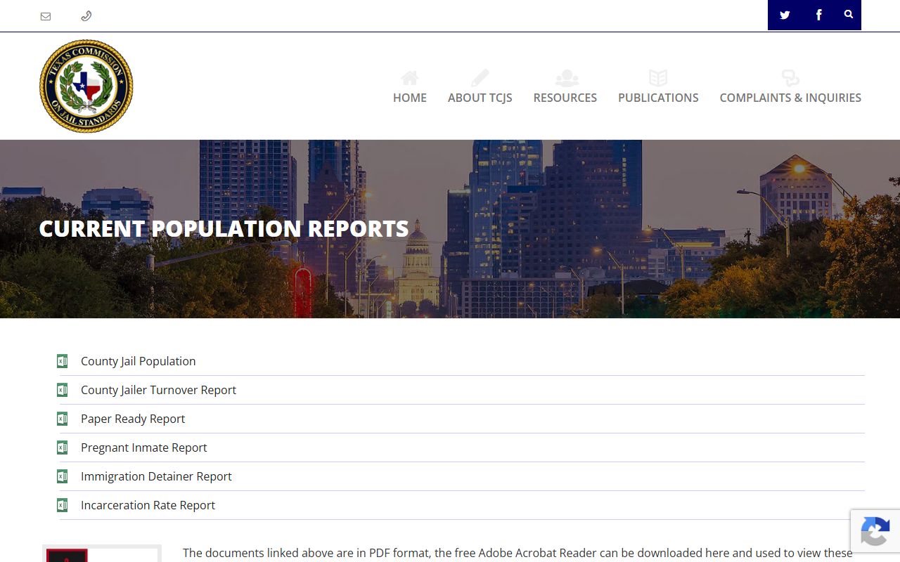 TCJS population reports for Real County inmate population statistics